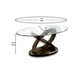 Oval Glass Top Coffee Table with Cross Oval Base Brown and Clear By Casagear Home BM207923