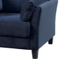 Fabric Upholstered Chair with Curved Arms and Tapered Legs Blue By Casagear Home BM207932