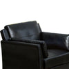 Faux Leather Upholstered Chair with Curved Arms and Stitching Details,Black By Casagear Home BM207933