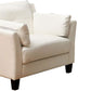 Faux Leather Upholstered Chair with Curved Arms and Stitching Details,White By Casagear Home BM207936