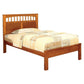 Transitional Twin Bed with Mission Style Panel Headboard, Oak Brown By Casagear Home