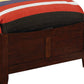 Transitional Sleigh Twin Bed with Plank Style Headboard Cherry Brown By Casagear Home BM207941