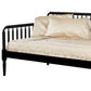 Wooden Twin Size Daybed with Spool Bed Frame and Railing Headboard Black By Casagear Home BM207957