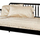 Wooden Twin Size Daybed with Spool Bed Frame and Railing Headboard Black By Casagear Home BM207957