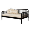 Wooden Twin Size Daybed with Spool Bed Frame and Railing Headboard, Black By Casagear Home