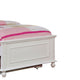 Wooden Twin Size Bed with Camelback Design Headboard and Turned Legs White BM207961