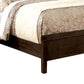 Wooden Full Size Bed with Plank Style Headboard and Block Legs Brown By Casagear Home BM207962