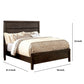 Wooden Full Size Bed with Plank Style Headboard and Block Legs Brown By Casagear Home BM207962