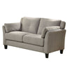 Fabric Upholstered Wooden Loveseat with Tufted Back pillows, Gray By Casagear Home