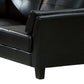 Faux Leather Upholstered Wooden Loveseat with Cushioned Armrests Black By Casagear Home BM207967