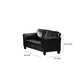 Faux Leather Upholstered Wooden Loveseat with Cushioned Armrests Black By Casagear Home BM207967