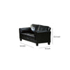 Faux Leather Upholstered Wooden Loveseat with Cushioned Armrests Black By Casagear Home BM207967