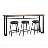 4 Piece Counter Height Dining Table Set with Sled Base, Black and Brown By Casagear Home
