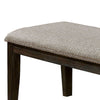 Bench | Fabric Upholstered | Nailhead Trim | 48" | Gray & Espresso