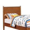 Wooden Transitional Twin Bed With Round Tapered Legs Oak Brown