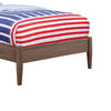 Wooden Transitional Twin Bed With Round Tapered Legs Gray
