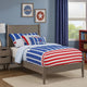 Wooden Transitional Twin Bed With Round Tapered Legs, Gray