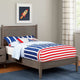 Wooden Transitional Twin Bed With Round Tapered Legs, Gray