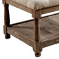 48" Tufted Upholstered Bench with Bottom Shelf, Beige and Brown By Casagear Home