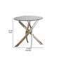 Round Glass Top End Table with Criss Cross Metal Base Silver By Casagear Home BM208060