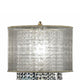 Table Lamp with Hanging Crystal Droplets and White Drum Shade Gold BM208061