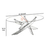 Oval Shape Glass Top Coffee Table with Criss Cross Base, Silver and Clear