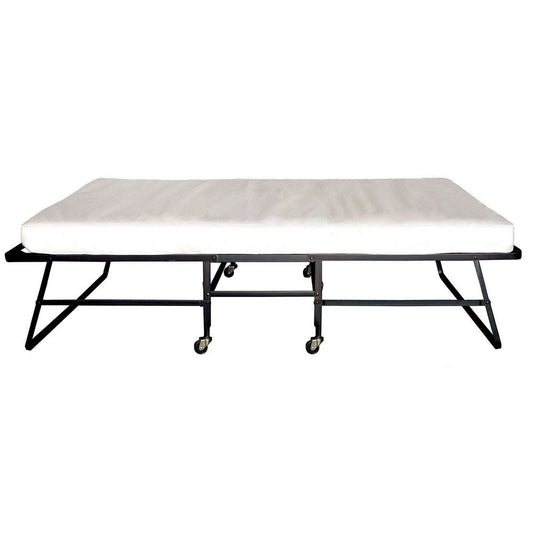 Folding Bed | Rollaway | 48" Mattress | Casters | Black