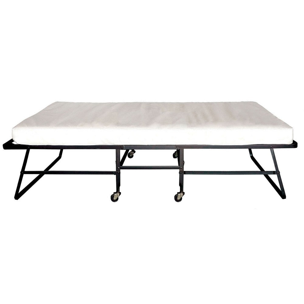 Folding Bed | Rollaway | 48" Mattress | Casters | Black