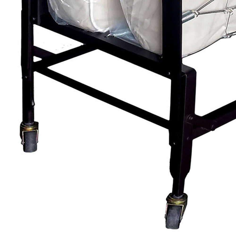 Metal Rollaway Folding Bed with 39 Inch Mattress and Casters Black By Casagear Home BM208090