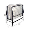 Metal Rollaway Folding Bed with 39 Inch Mattress and Casters Black By Casagear Home BM208090