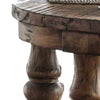 25" Round 4 Post End Table with Bottom Shelf, Brown By Casagear Home