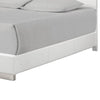 Wooden Queen Size Bed with Plank Style Headboard White BM208155