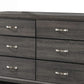 Transitional Wooden Dresser with 6 Spacious Drawers Gray and Black By Casagear Home BM208157