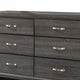 Transitional Wooden Dresser with 6 Spacious Drawers Gray and Black By Casagear Home BM208157
