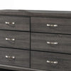 Transitional Wooden Dresser with 6 Spacious Drawers Gray and Black By Casagear Home BM208157