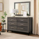 Dresser | Transitional Style | 6 Drawers | Gray & Black