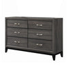 Dresser | Transitional Style | 6 Drawers | Gray & Black