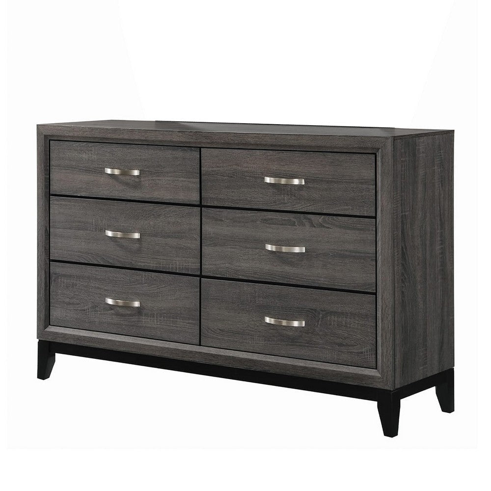 Dresser | Transitional Style | 6 Drawers | Gray & Black