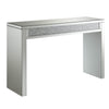Rectangular Shape Wooden Sofa Table with Faux Crystal Accents, Silver