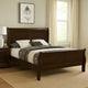Wood Queen Bed | Traditional Style | Curved Headboard | Brown