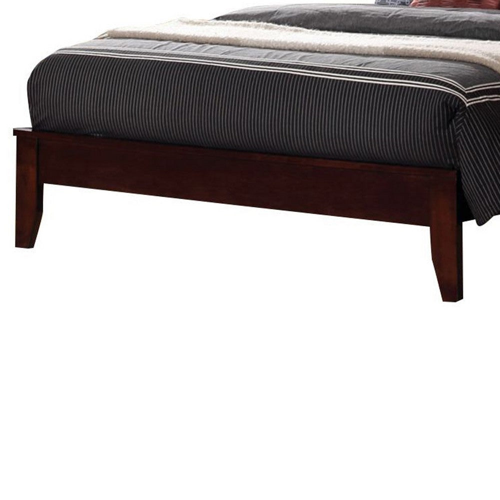 Transitional Wooden Queen Size Bed with Slatted Style Headboard Brown By Casagear Home BM208182