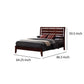 Transitional Wooden Queen Size Bed with Slatted Style Headboard Brown By Casagear Home BM208182