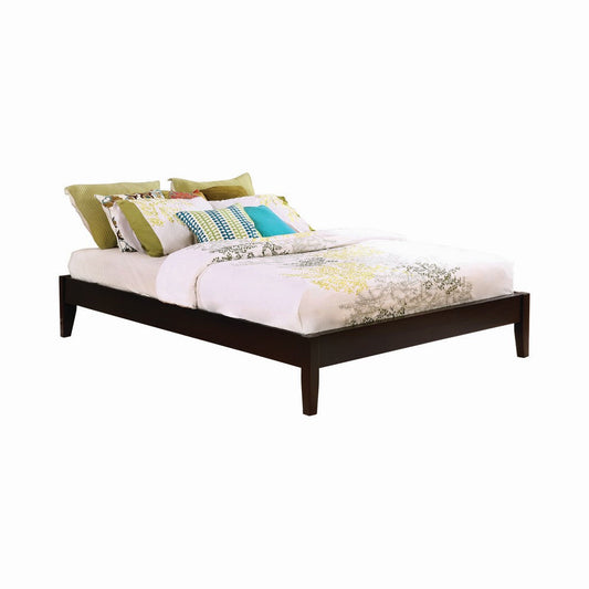 Wooden California King Size Universal Bed Frame with Tapered Legs, Brown By Casagear Home