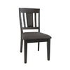 Chair with Fabric Padded Seat and Slatted Backrest Set of 2 Gray BM208502