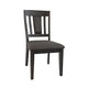 Chair with Fabric Padded Seat and Slatted Backrest Set of 2 Gray BM208502
