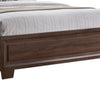 Transitional Wooden Eastern King Size Bed with Plank Headboard Brown By Casagear Home BM208546