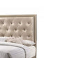 Transitional Wooden Queen Size Bed with Button Tufted Headboard champagne By Casagear Home BM208547