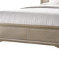 Transitional Wooden Queen Size Bed with Button Tufted Headboard champagne By Casagear Home BM208547