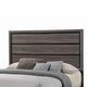 Transitional Wooden Eastern King Bed with Plank Headboard Gray Oak By Casagear Home BM208549