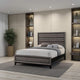 Wood King Size Bed | Plank Headboard | Transitional | Gray Oak
